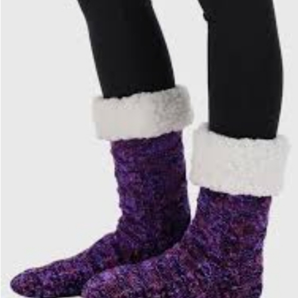 The comfy purple slipper sock
